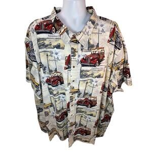 HARBOR BAY Classic Cars Hawaiian beige red Shirt — 6XL